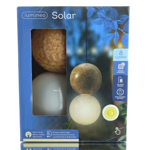 Kaemingk Hängelampe Solar - weiß - terracottafarben