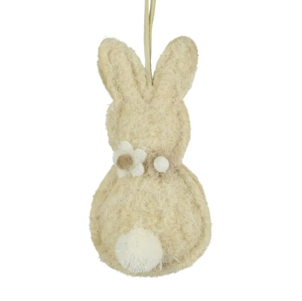 Decoris® Oster Hase Beige mit Aufhänger 6 x 11,5 cm - Polyesterfilz