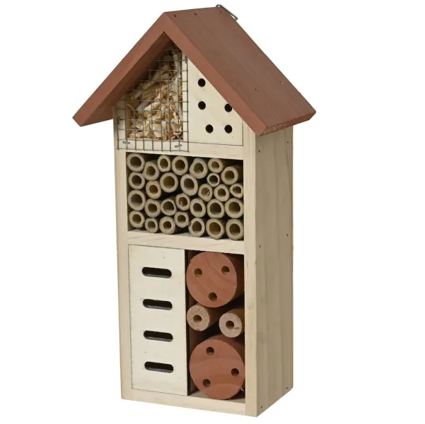 Kaemingk Insektenhotel mit braunem Dach 13,5 x 26 cm - Pinienholz Kaemingk Insektenhotel mit braunem Dach 13,5 x 26 cm - Pinienholz