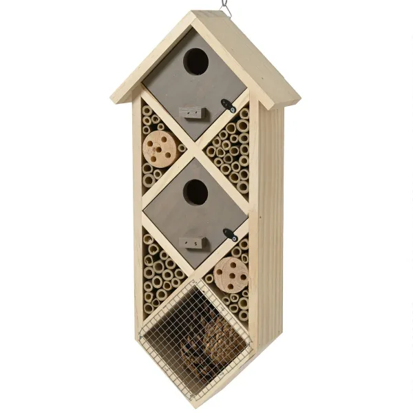 Kaemingk Insektenhotel Raute Grau 18 x 42 cm - Pinienholz Kaemingk Insektenhotel Raute Grau 18 x 42 cm - Pinienholz