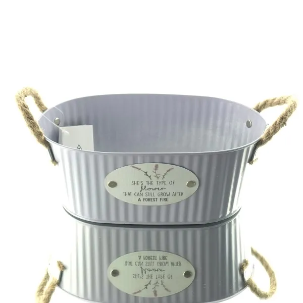 Kaemingk Jardinière Pflanzschale Flieder M oval mit Henkeln 26 cm - Metall Kaemingk Jardinière Pflanzschale Flieder M oval mit Henkeln 26 cm - Metall