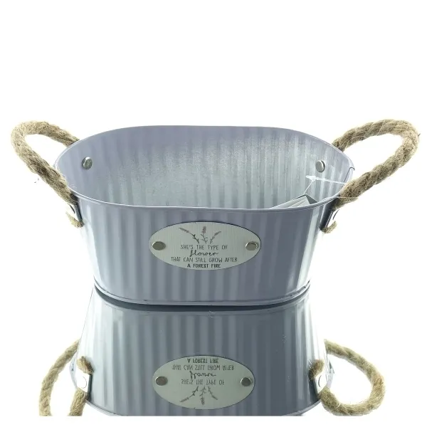 Kaemingk Jardinière Pflanzschale Flieder S oval mit Henkeln 21 cm - Metall Kaemingk Jardinière Pflanzschale Flieder S oval mit Henkeln 21 cm - Metall