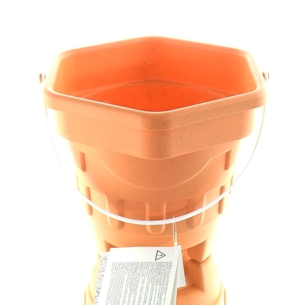 Kaemingk Kinder Eimer Orange in Sandburgform Ø 22,5 cm - Kunststoff