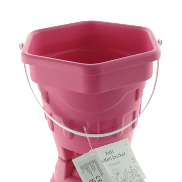 Kaemingk Kinder Eimer Pink in Sandburgform Ø 22,5 cm - Kunststoff