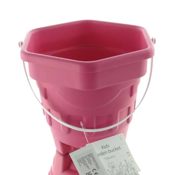 Kaemingk Kinder Eimer Pink in Sandburgform Ø 22,5 cm - Kunststoff