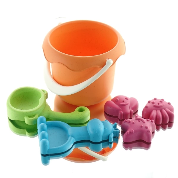 Kaemingk Kinder Strandspielzeug Eimer gefüllt bunt 6 teiliges Set - Kunststoff