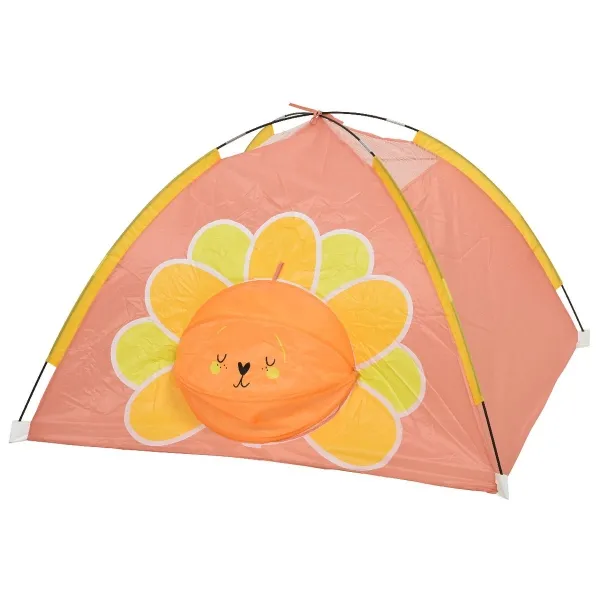 Kaemingk Kinderzelt Orange mit Blumenmotiv 120 x 120 x 80 cm - Polyester Kaemingk Kinderzelt Orange mit Blumenmotiv 120 x 120 x 80 cm - Polyester
