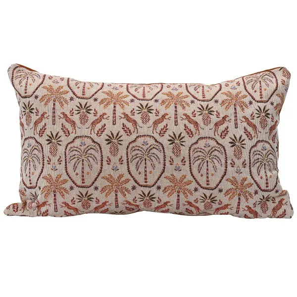 Decoris® Nackenkissen Palmen Altrosa & Orange 320 x 50 cm - Polyester + Baumwolle