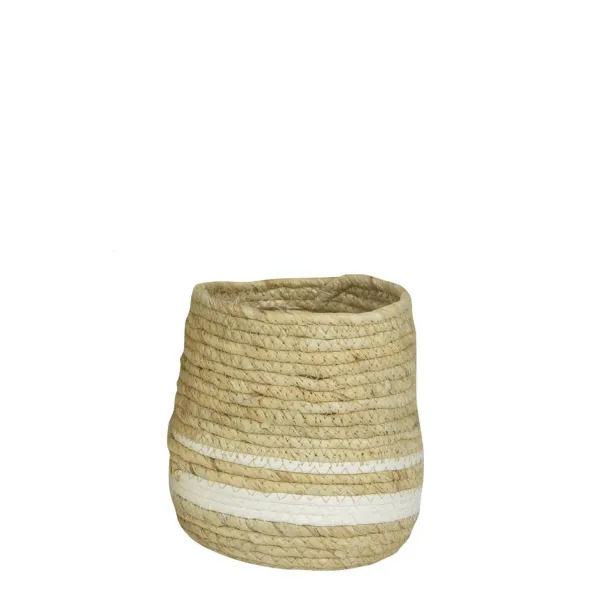 Kaemingk Korb aus Maisblättern XS Natur & Weiß Ø 13 cm Höhe 18 cm Kaemingk Korb aus Maisblättern XS Natur & Weiß Ø 13 cm Höhe 18 cm