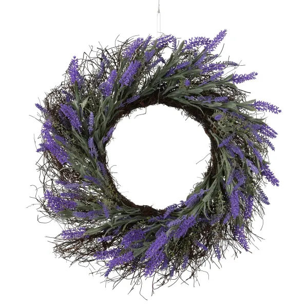 Kaemingk Kranz mit Lavendel Ø 55 H: 10 cm - Kunstblumen