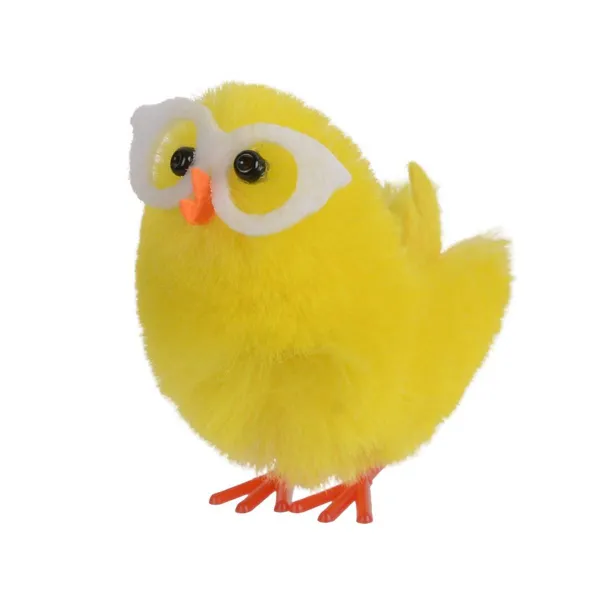 Decoris® Oster Küken Gelb mit weißer Brille 4 cm im 3er Pack - Chenille