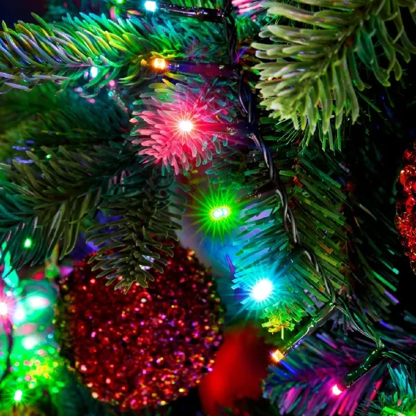 Lumineo LED Lichterkette Compact Twinkle grünes Kabel 16 Meter 750 Lichter - soft bunt