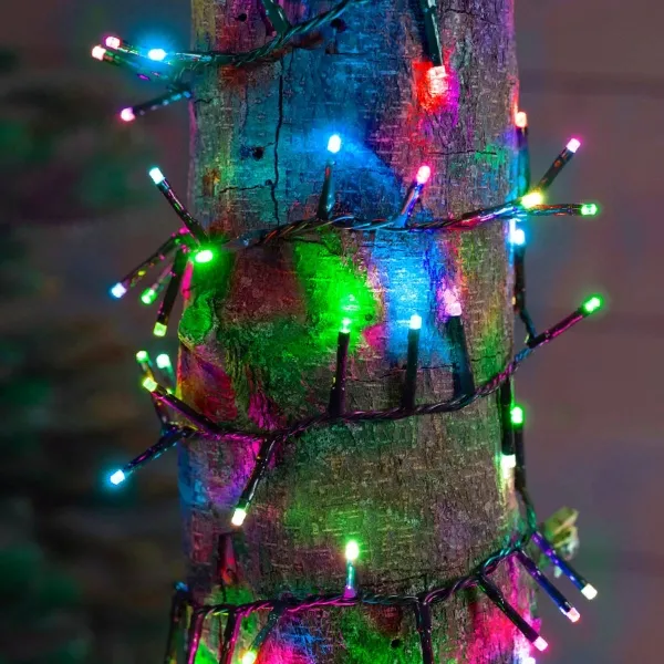 Lumineo LED Lichterkette Compact Twinkle grünes Kabel 16 Meter 750 Lichter - soft bunt