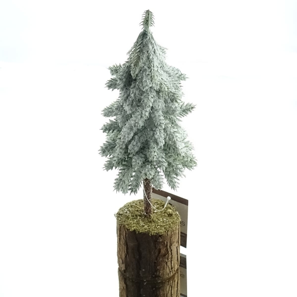 Mini - Weihnachtsbaum Grün weiß besprenkelt Ø 7 cm Höhe 26 cm