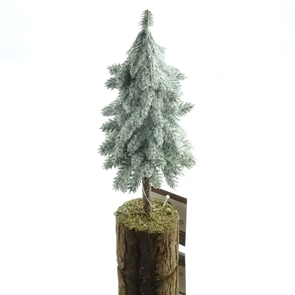 Mini - Weihnachtsbaum Grün weiß besprenkelt Ø 7 cm Höhe 26 cm