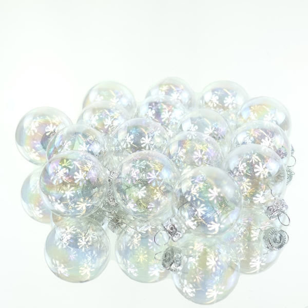 Kaemingk Mini-Kugeln transparent-iris ,Ø 3,5 cm aus Glas - 16er Set