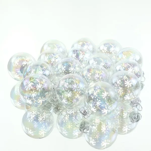 Kaemingk Mini-Kugeln transparent-iris ,Ø 3,5 cm aus Glas - 16er Set