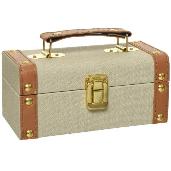 Kaemingk Mini-Truhe / Koffer S Beige aus Kunstleder 17,5 cm x 9,5 cm Kaemingk Mini-Truhe / Koffer S Beige aus Kunstleder 17,5 cm x 9,5 cm