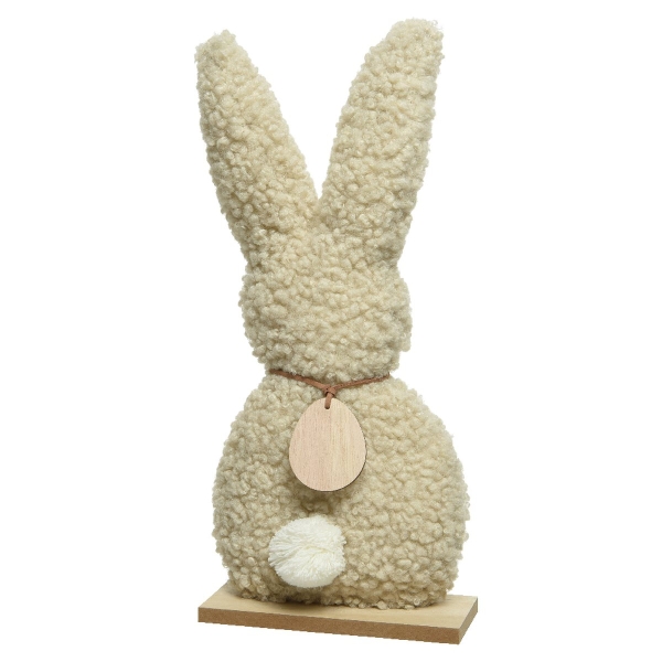 Kaemingk Oster-Deko Hase mit Teddy-Fell Beige zum Stellen 32 cm