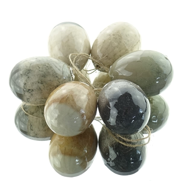 Kaemingk Oster-Eier traditionell gedeckte Farben 6 cm im 6er Set - Kunststoff