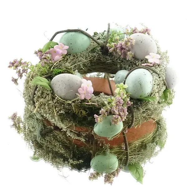 Kaemingk Oster-Kranz Grün mit Dekoeiern Ø 23 cm x 7,5 cm - Schaumstoff Kaemingk Oster-Kranz Grün mit Dekoeiern Ø 23 cm x 7,5 cm - Schaumstoff
