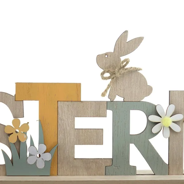 Kaemingk Osterdeko Aufsteller Schriftzug Ostern, Pastelltöne, Holz