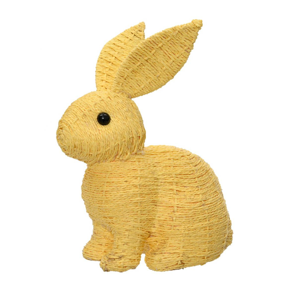 Kaemingk Osterdeko Austeller Hase - gelb - Papierseil/Schaumstoff