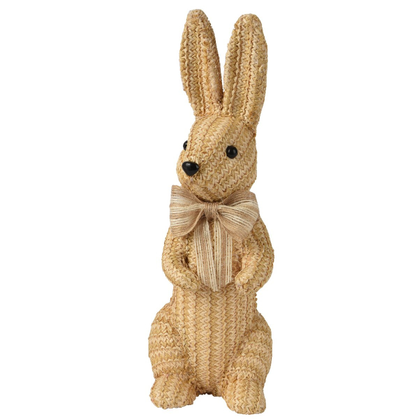 Kaemingk Osterdeko Austeller Hase stehend - beige - Juteseil/Schaumstoff