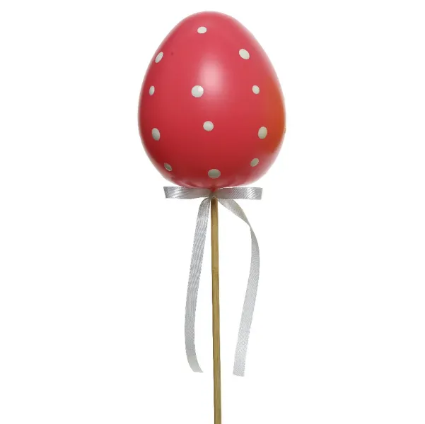 Kaemingk Osterdeko Ei Polystyrol auf Stab Rot