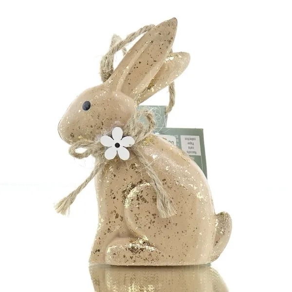 Kaemingk Osterdeko Hänger Hase - beige/gold