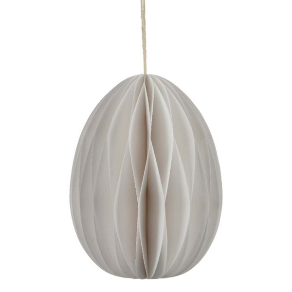 Kaemingk Osterdeko Papier-Ei Ø 17 cm Höhe 22 cm - weiß - 100% FSC