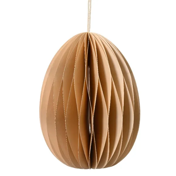 Kaemingk Osterdeko Papier-Ei Ø 9,5 cm Höhe 13 cm - beige - 100% FSC