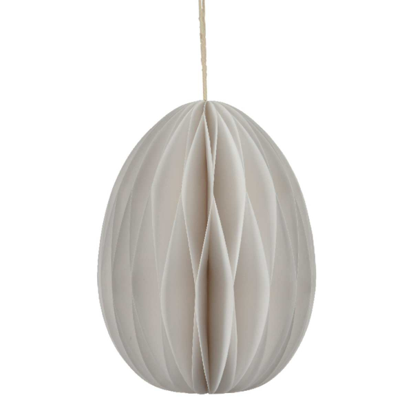 Kaemingk Osterdeko Papier-Ei Ø 9,5 cm Höhe 13 cm - weiß - 100% FSC