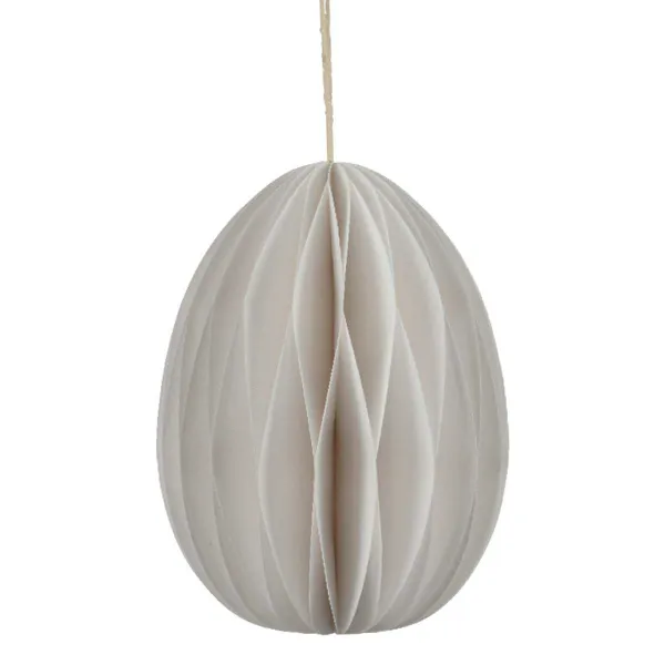 Kaemingk Osterdeko Papier-Ei Ø 9,5 cm Höhe 13 cm - weiß - 100% FSC