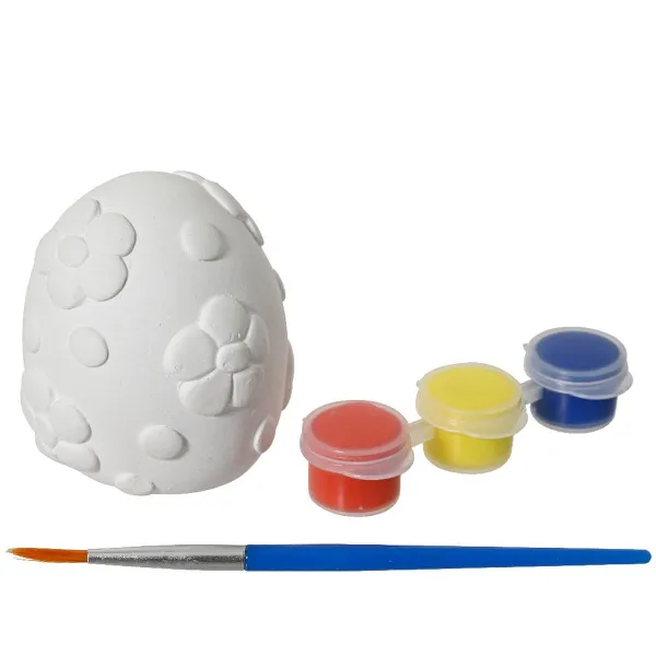 Kaemingk Ostermalset - Ei aus Lehm + 3 Farben & 1 Pinsel