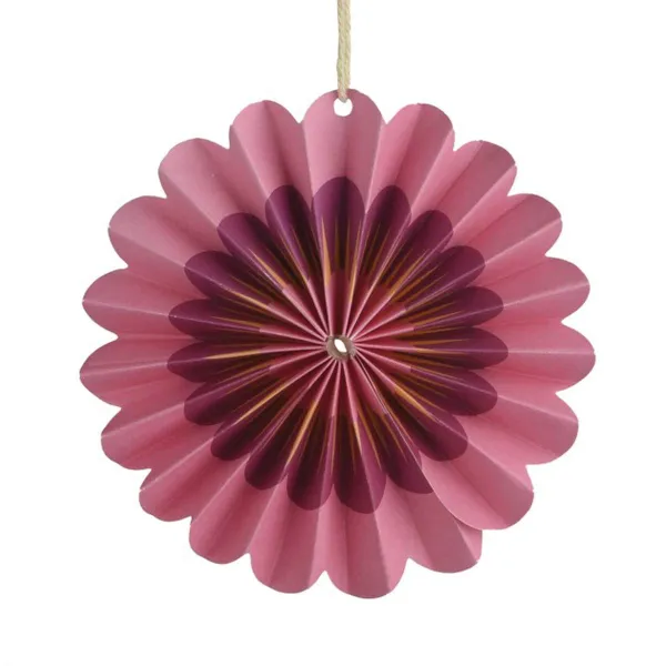 Kaemingk Papierblume - Papierrosette Rosa Lila & Orange Ø 10,5 cm
