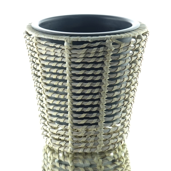 Kaemingk Pflanzenübertopf Beige mit Einsatz - Polyrattan & PP