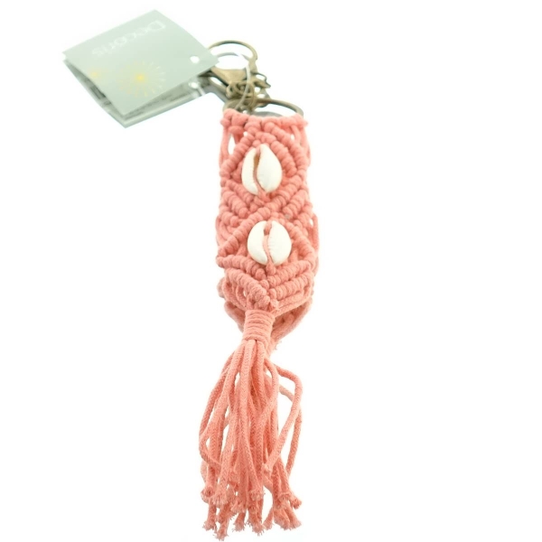 Kaemingk Schlüsselanhänger Apricot mit Muscheln & Karabiner 18 cm - Polyester