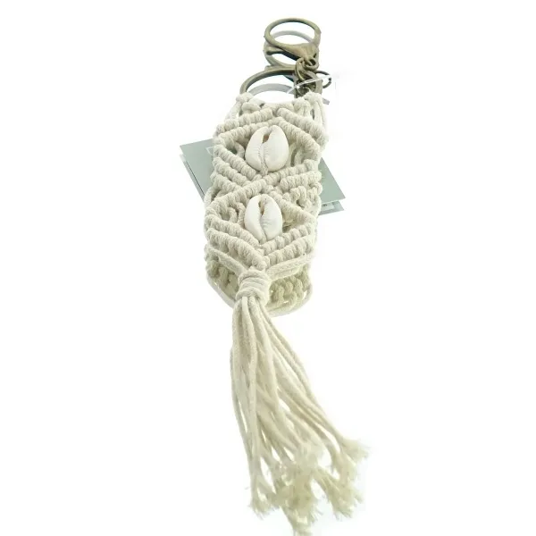 Kaemingk Schlüsselanhänger Beige mit Muscheln & Karabiner 18 cm - Polyester Kaemingk Schlüsselanhänger Beige mit Muscheln & Karabiner 18 cm - Polyester