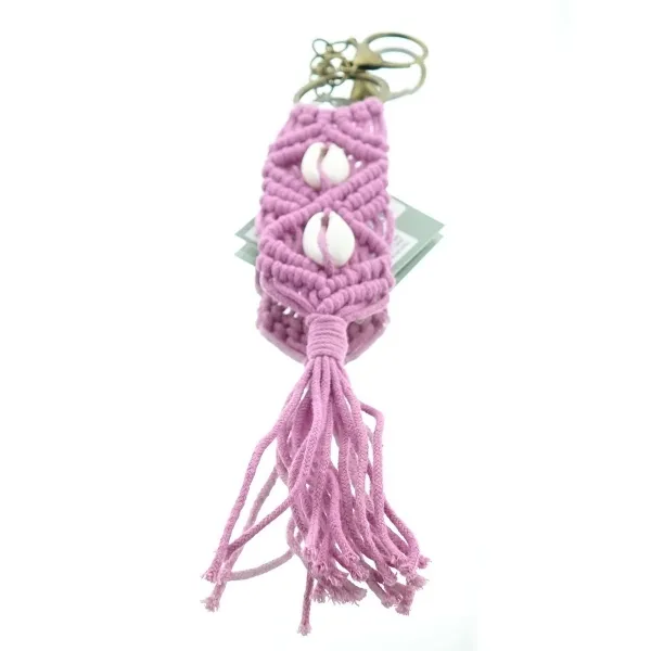 Kaemingk Schlüsselanhänger Pink mit Muscheln & Karabiner 18 cm - Polyester Kaemingk Schlüsselanhänger Pink mit Muscheln & Karabiner 18 cm - Polyester
