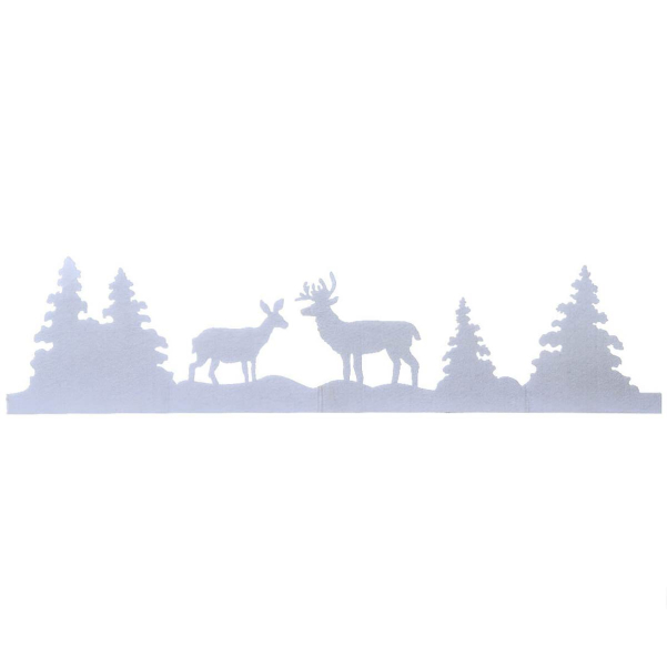 Weihnachtliche Fensterdeko Schneerand Wald  Weiß 100 x 24 cm - Polyester