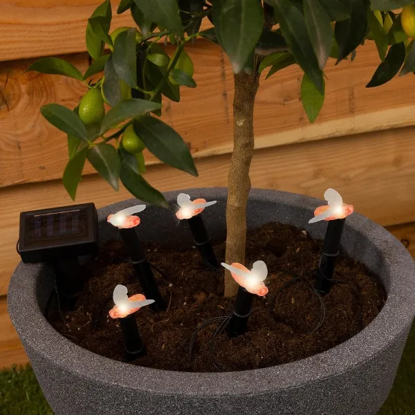 Kaemingk Solar Stabbeleuchtung Libelle warmweiß 17 cm x 3,5 cm schwarz - Kunststoff
