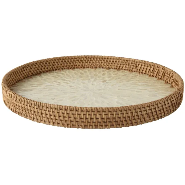 Kaemingk Tablett rund Ø 38 cm H: 4 cm - Rattan