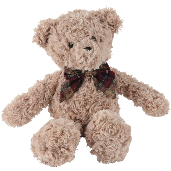 Teddybär mit karierter Schleife Höhe 30 cm Breite 15 cm Länge: 25 cm