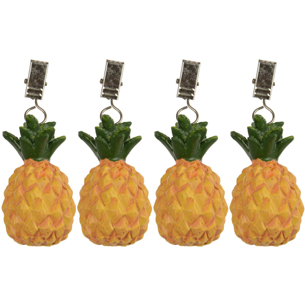 Kaemingk Tischdeckengewicht Ananas L: 14 cm W: 7 cm H: 3,7 cm - 4 Stück Polyresin
