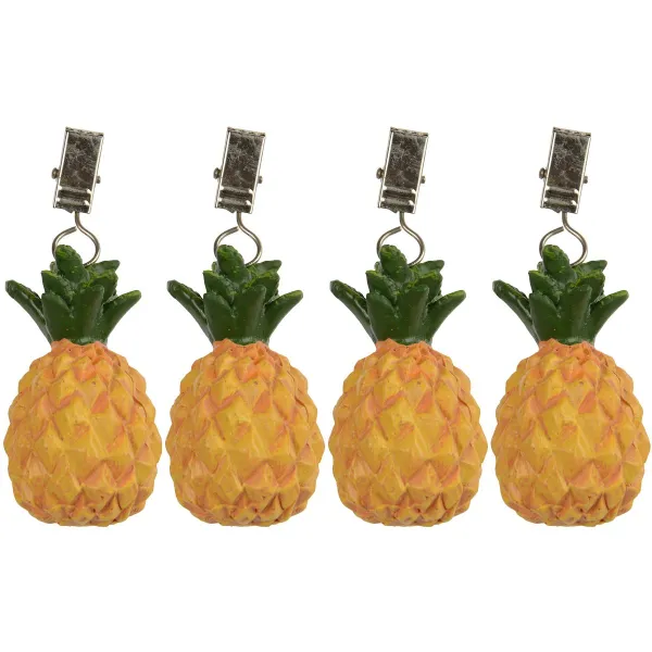 Kaemingk Tischdeckengewicht Ananas L: 14 cm W: 7 cm H: 3,7 cm - 4 Stück Polyresin