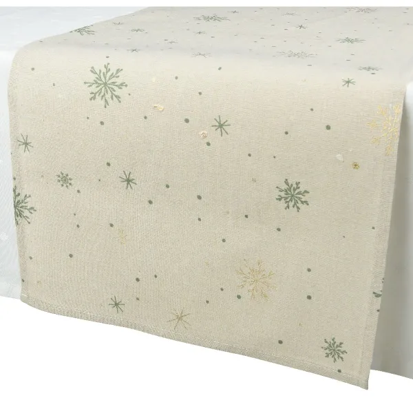 Tischläufer Beige/Natur Breite 40 cm, Länge 140 cm - Polyester & Baumwolle