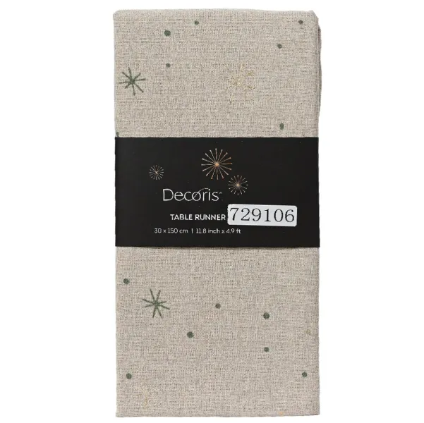 Tischläufer Beige/Natur Breite 40 cm, Länge 140 cm - Polyester & Baumwolle