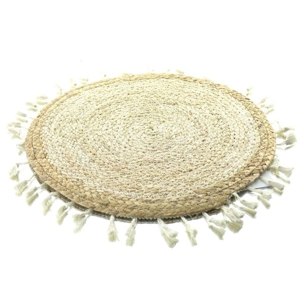 Kaemingk Tischset Beige kreisrund Ø 38 cm - Stroh