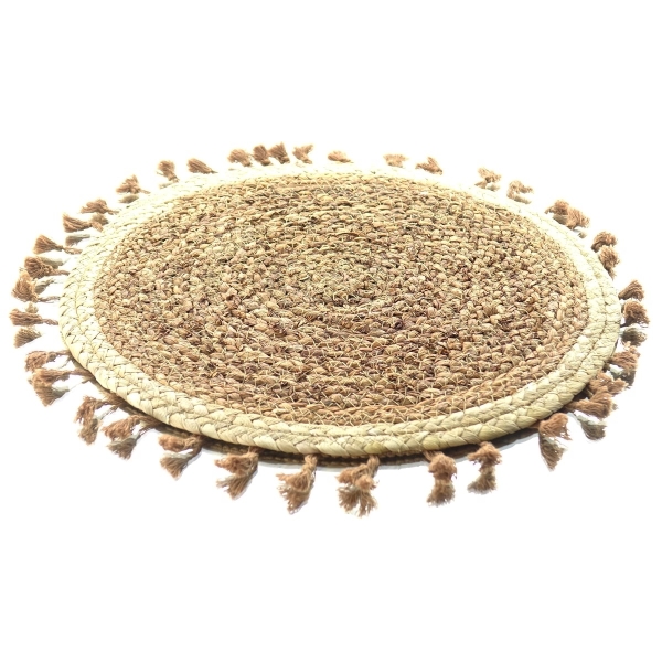 Kaemingk Tischset Dunkelbraun kreisrund Ø 38 cm - Stroh